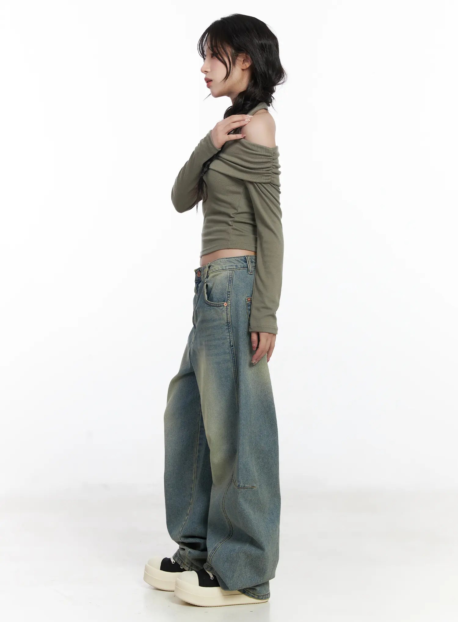 halter-shirred-off-shoulder-top-cj526