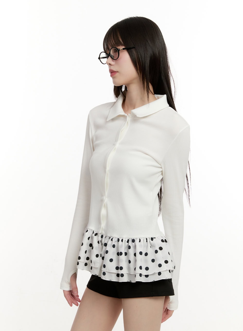 polka-dot-frill-long-sleeve-cardigan-cm514