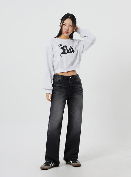 Graphic Cropped Sweatshirt CF327