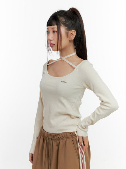 solid-knit-long-sleeve-halter-top-cn406