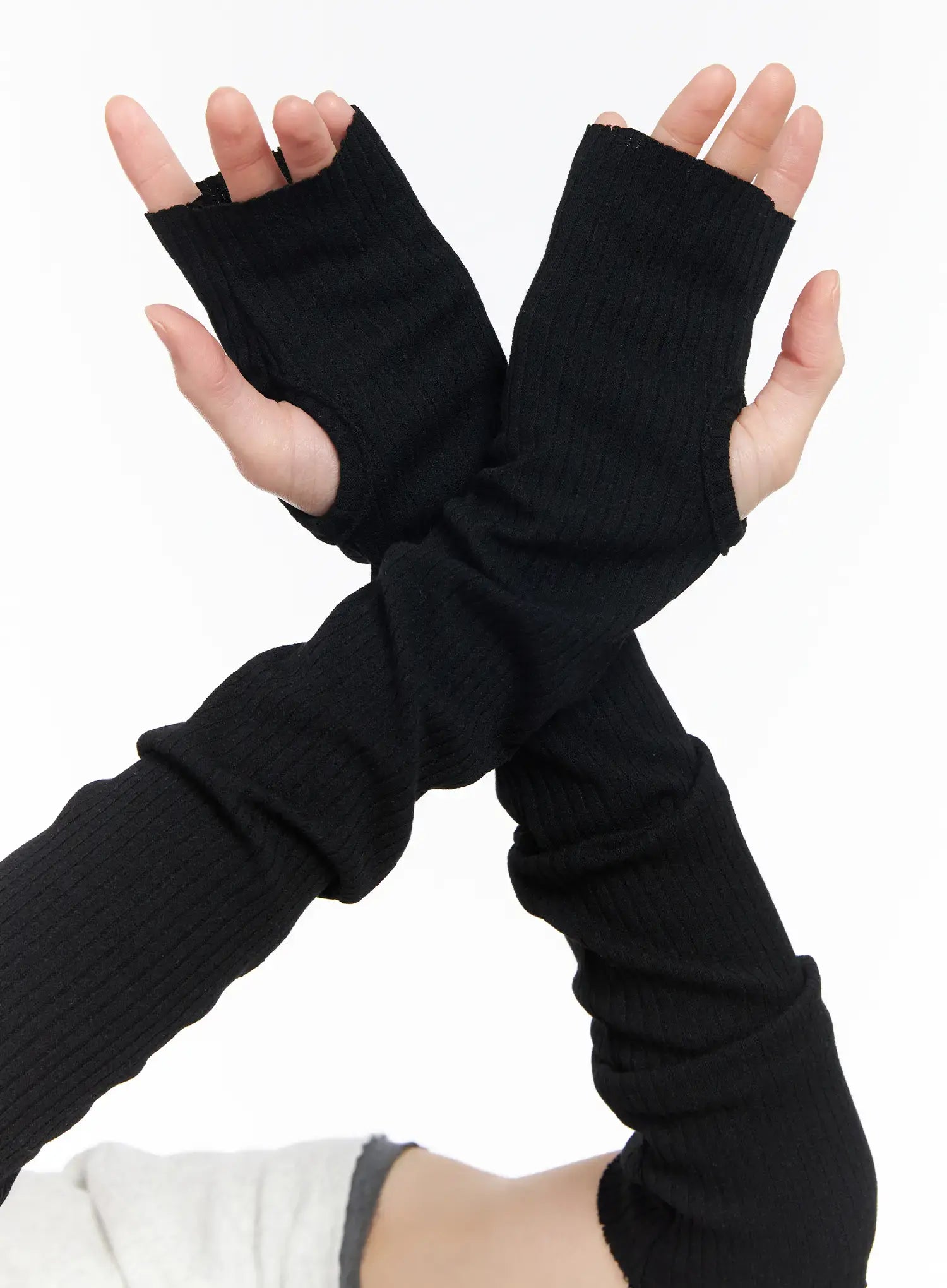 Black Fingerless Hand Warmers CM519
