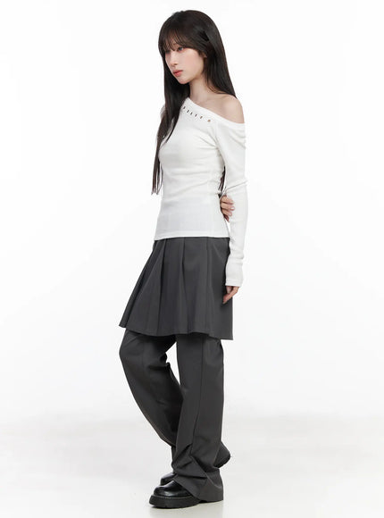 One-Shoulder Long Sleeve Top CF523