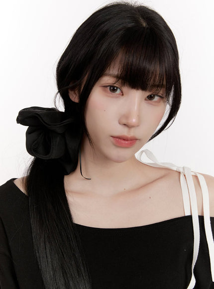 Black Ribbon Scrunchie CJ531