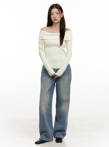 Camila Washed Wide-Leg Jeans ON422