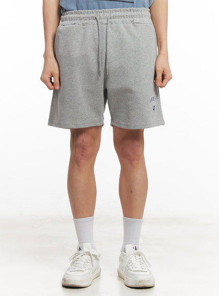 mens-embroidered-cotton-sweatshorts-ia518 / Gray
