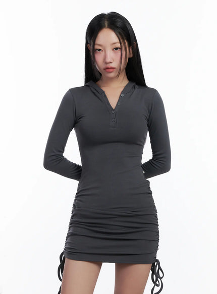 hooded-ruched-mini-dress-cn528
