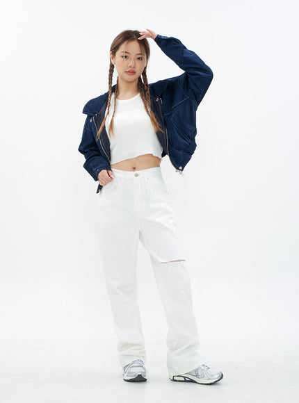 Torn Wide Leg Jeans CM18