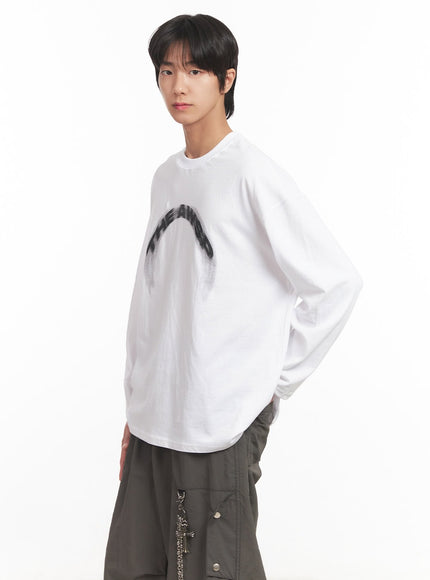 Men's Graphic Cotton Long Sleeve Shirt IA510