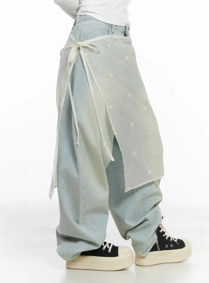 Sheer Latered Midi Skirt CJ512