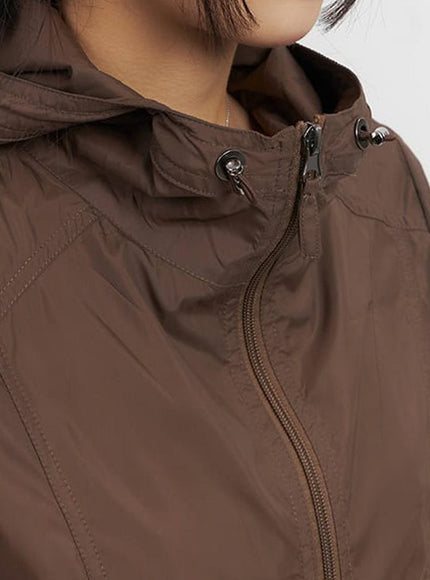 Shirring Hooded WindbreakerJacket IF510