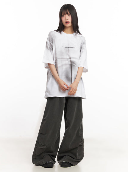 Spray-Dye Graphic Oversize T-Shirt IY502