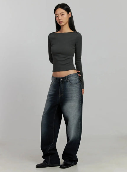 Chaya Washed Wide Jeans IJ505
