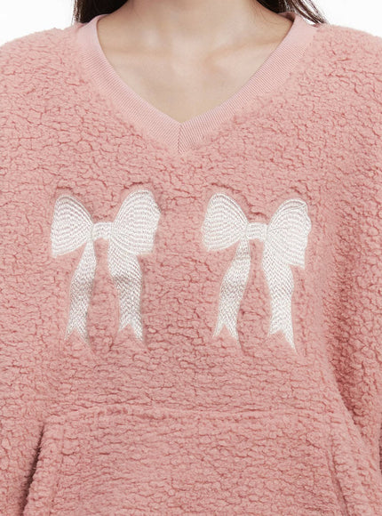 Furry Sweetheart Ribbon Sweatshirt IJ510