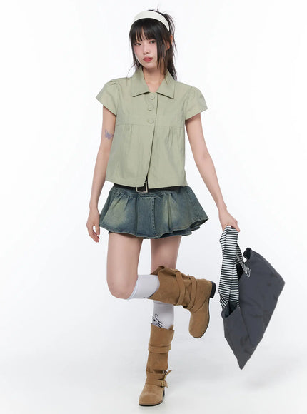 Tailored Button-Up Short Sleeve Shirt CA528