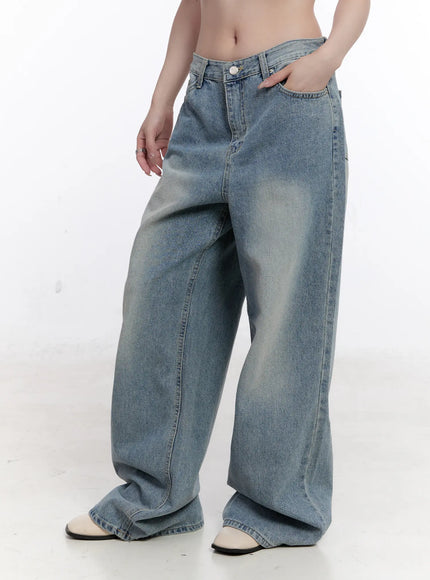 Ines Washed Wide Leg Jeans CS530