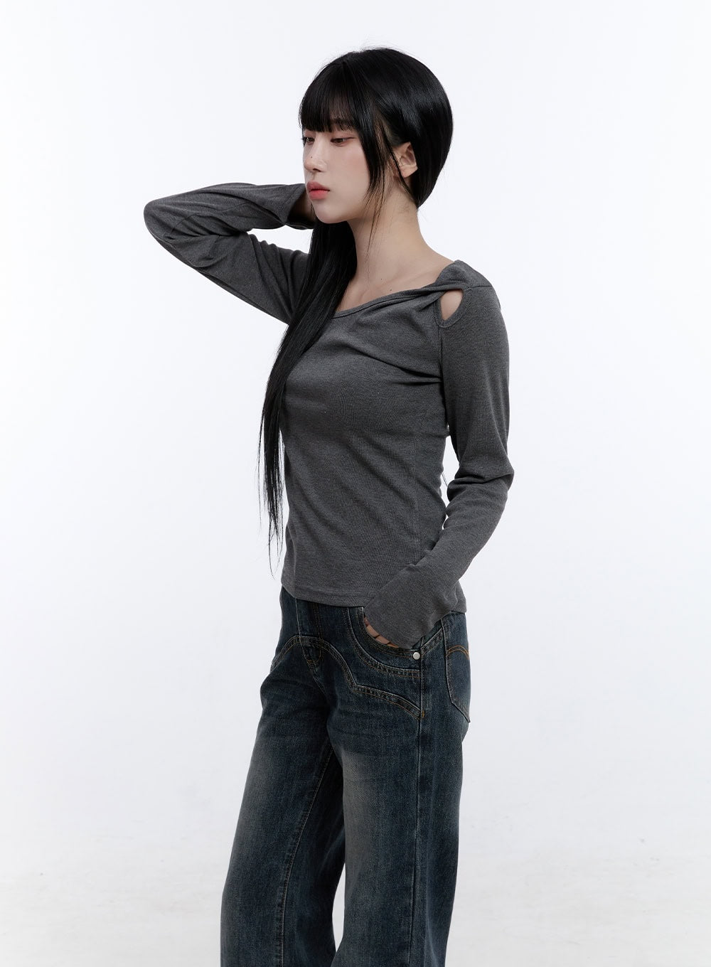 unbalanced-cut-out-long-sleeve-top-cd420