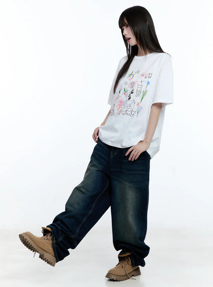 Jinnie Washed Wide-Leg Jeans CG511