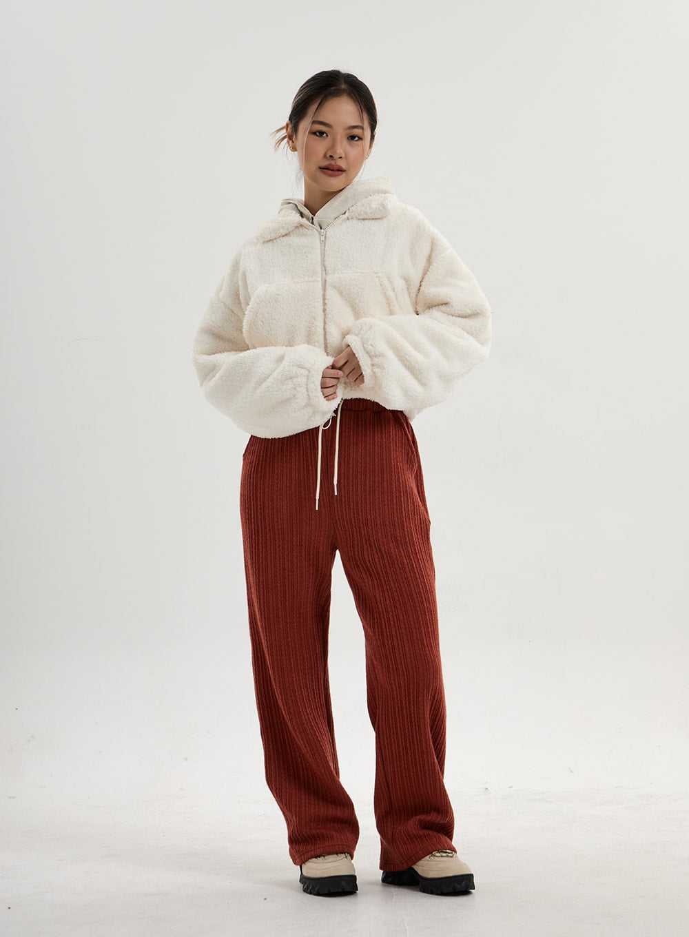 Elastic Wide Knit Pants CN14