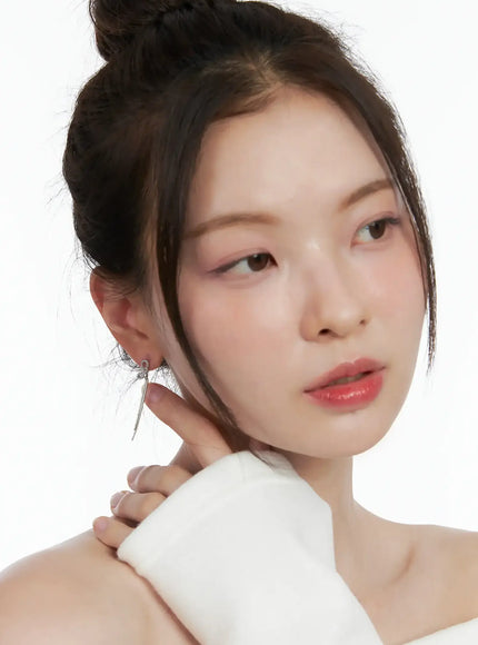 Blue-Point Heart Drop Earrings IN510