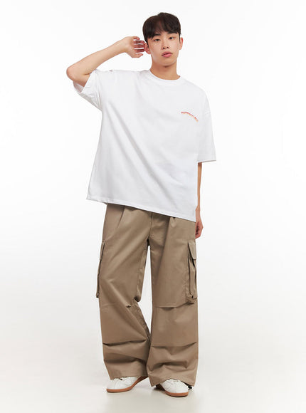 Men's Pintuck Wide-Leg Cargo Pants IF517