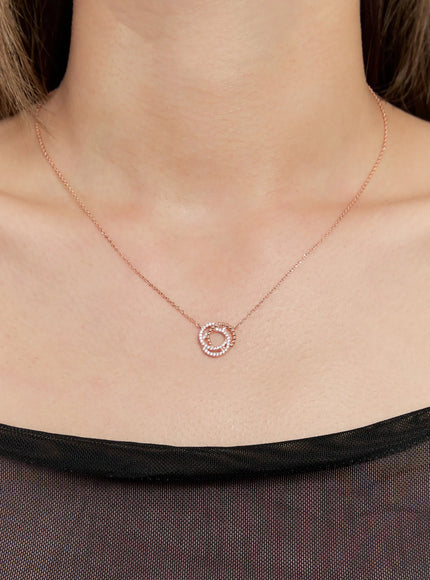 acc-trinity-cubic-necklace-kc1008 / Rose gold