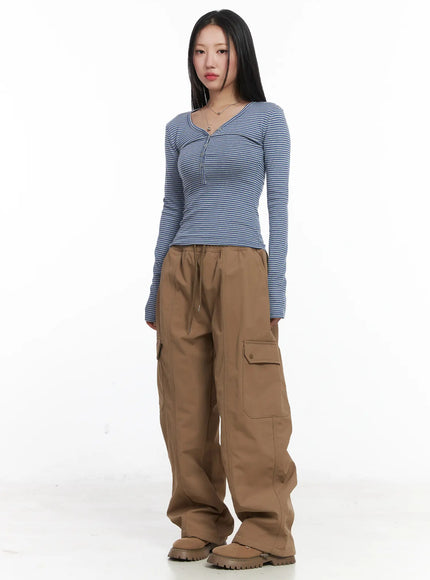 Wide Leg Cargo Pants CD530