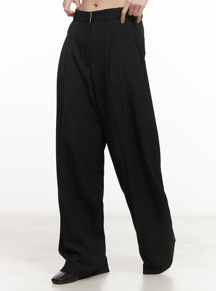 Pintuck Wide-Fit Slacks Pants CM511