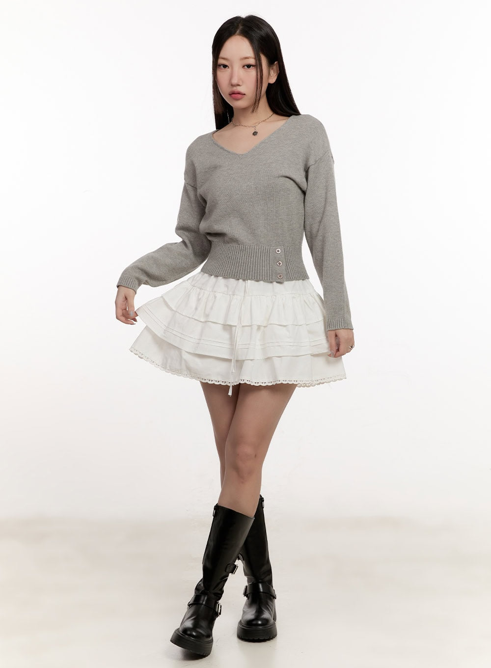 Lace Ruffle Layered Mini Skirt CM510