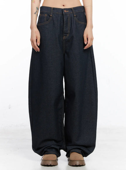 Clare Patterned Graphic Wide-Leg Jeans CO508