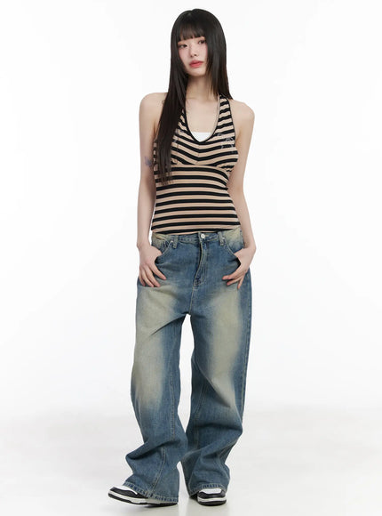 bow-embellished-stripe-padded-halter-top-cm524