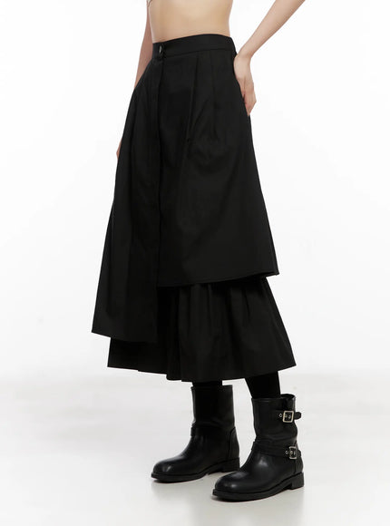 Asymmetrical Flare Layered Skirt CG526