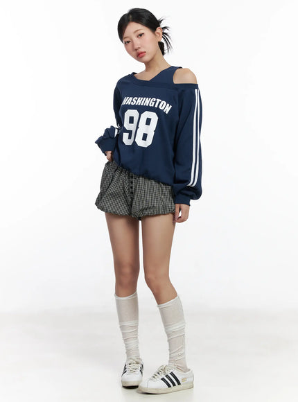 Off-Shoulder Graphic Sweatshirt CF503