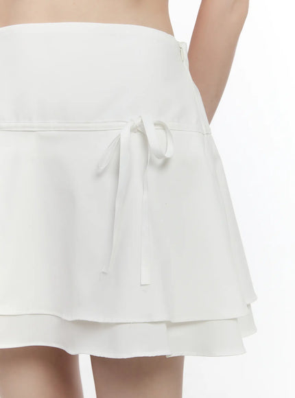 layered-flare-ribbon-mini-skirt-cl507