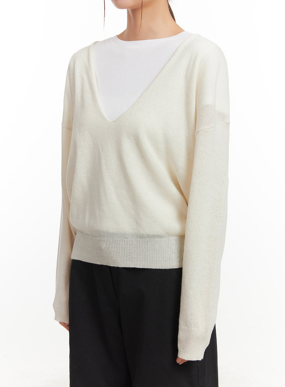 Loose-Fit V-Neck Sweater IM513