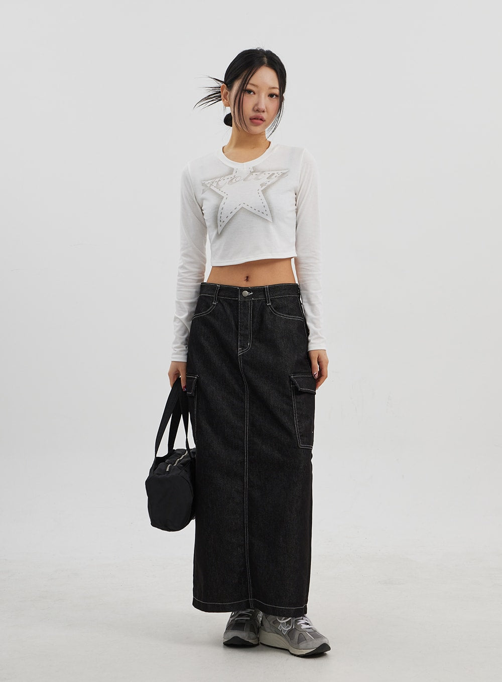 Star Long Sleeve Cropped Top CJ330