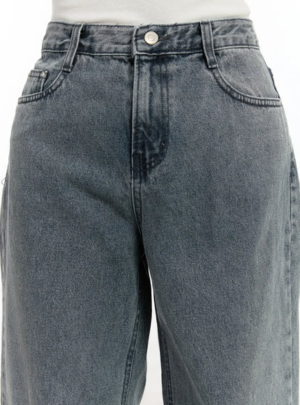 Ysabelle Gray Washed Wide Leg Jeans CM510