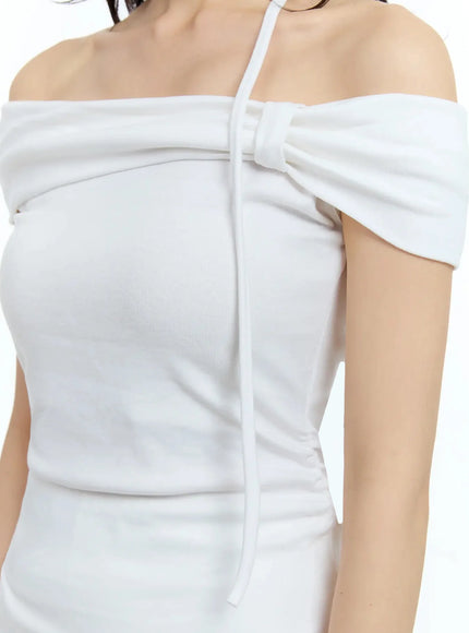 ribbon-off-shoulder-tee-with-scarf-set-iu524