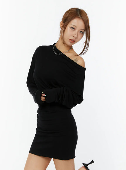 cross-lace-off-shoulder-mini-dress-cy521