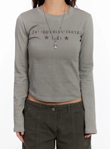 Graphic Slim Fit Long Sleeve Top CN527