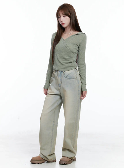 v-neck-wrap-buttoned-hoodie-cs501