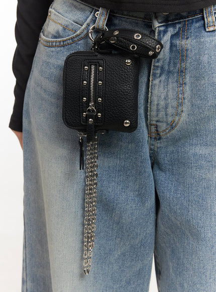 Stud Chain Faux-Leather Bag CF513