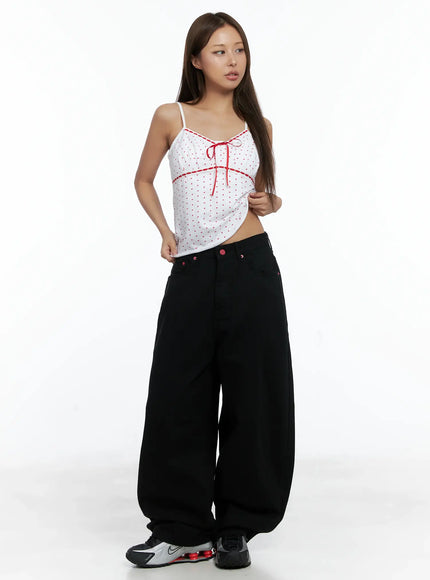 polka-dot-ribbon-sleeveless-top-cs505