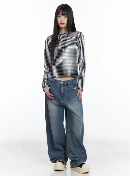 Slim-Fit Striped Long Sleeve Tee CM526