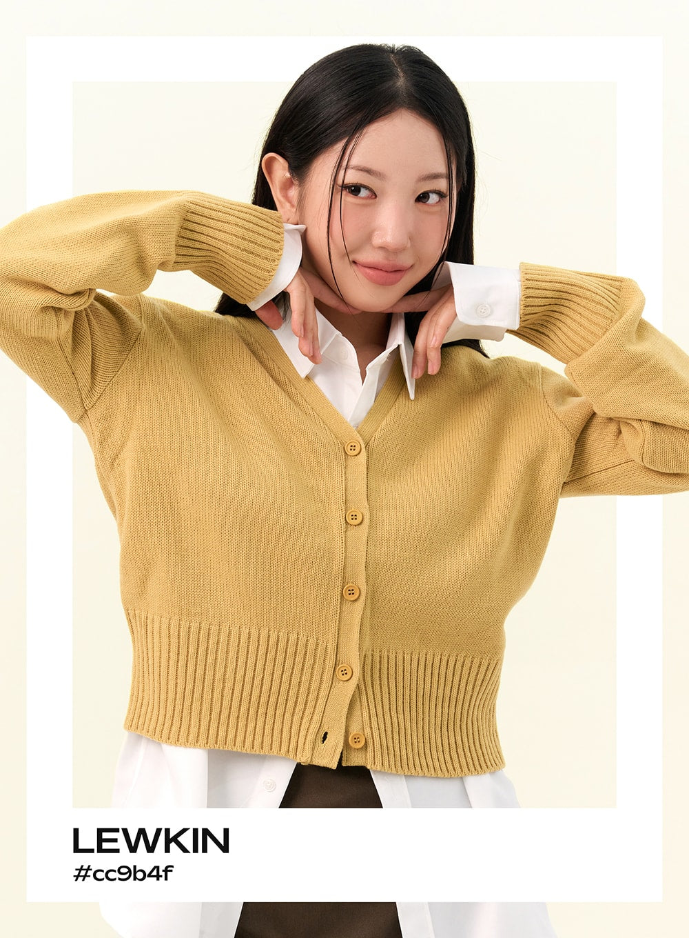 v-neck-buttoned-cardigan-io317 / Yellow