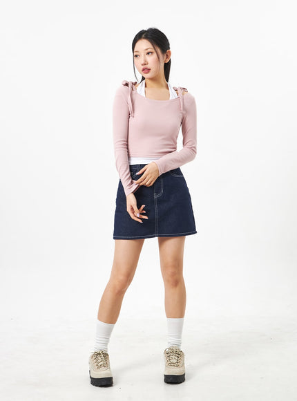 Ribbon Cropped Top CA306