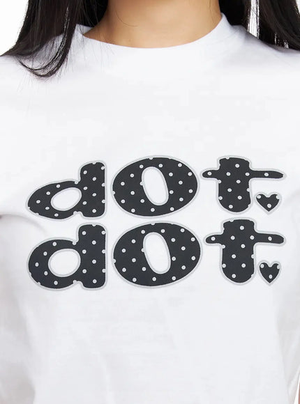 Polka Dot Graphic Crop Top IA507