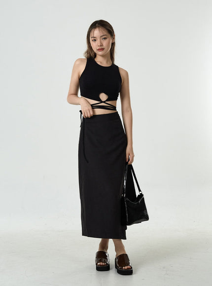 Waist Strap Cropped Tank Top CU8