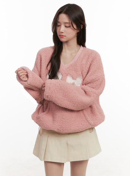 Furry Sweetheart Ribbon Sweatshirt IJ510