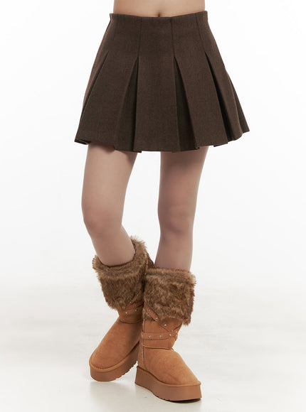 Cozy Pleated Mini Skirt IJ510