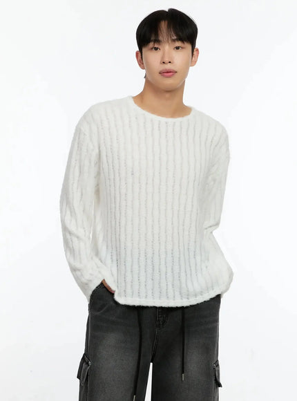 Men's Simple Ribbed Long Sleeve Tee IN525